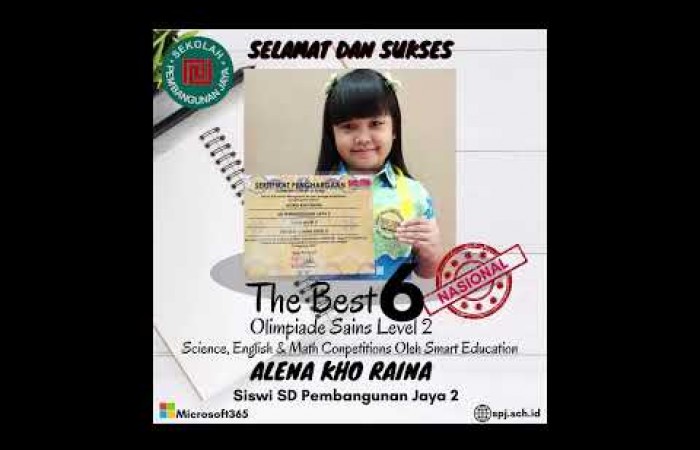 Prestasi Siswa SD Pembangunan Jaya 2 Sidoarjo