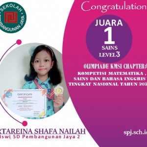 JUARA 1 SAINS LEVEL 3 KOMPETISI MATEMATIKA, SAINS dan BHS INGGRIS TINGKAT NASIONAL 