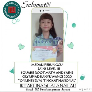 Medali Perunggu Sains Level Iii Square Root Math And Sains Olympiad Tk Nasional 2020