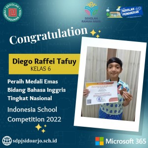Medali Emas Bhs.Inggris Tk.Nasional Indonesia School Competition 2022