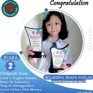 Juara 2 Olimpiade Sains Level 3 Tingkat SD Se-Indonesia 2020